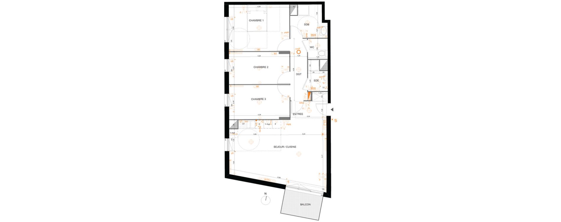 Appartement T4 de 84,30 m2 &agrave; Marly-La-Ville Centre