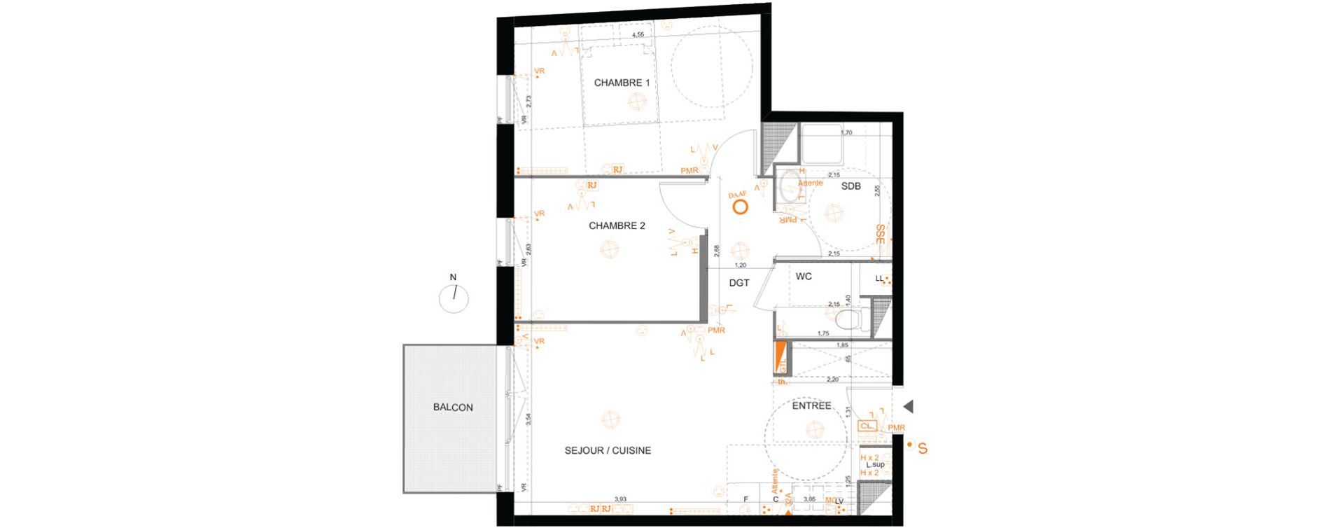 Appartement T3 de 56,60 m2 &agrave; Marly-La-Ville Centre