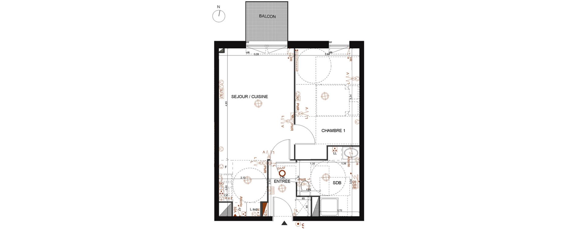 Appartement T2 de 43,30 m2 &agrave; Marly-La-Ville Centre