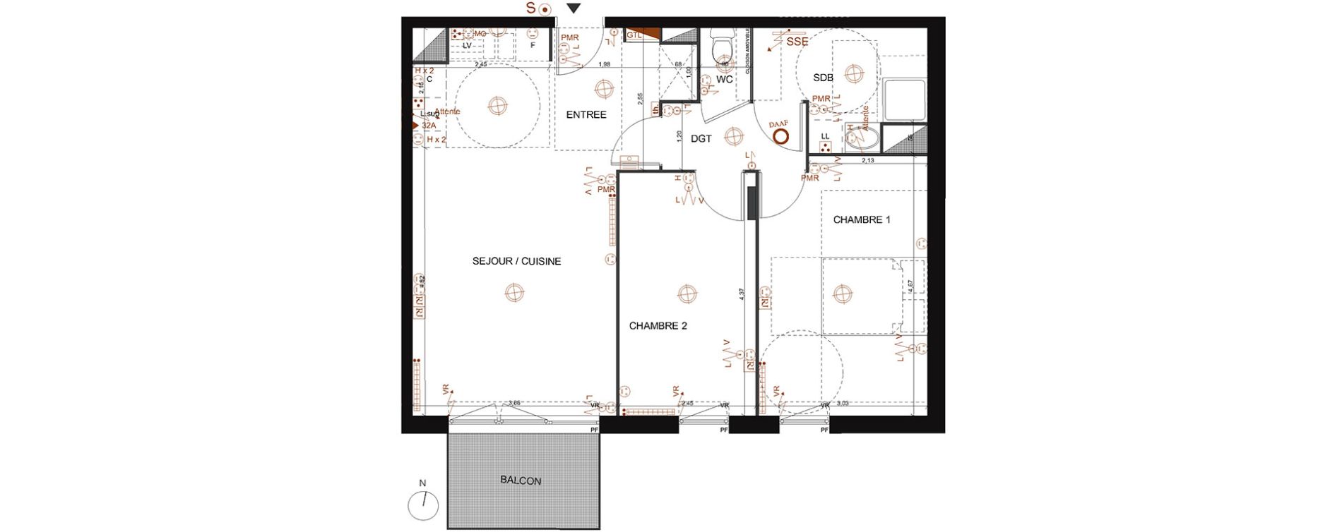 Appartement T3 de 62,00 m2 &agrave; Marly-La-Ville Centre