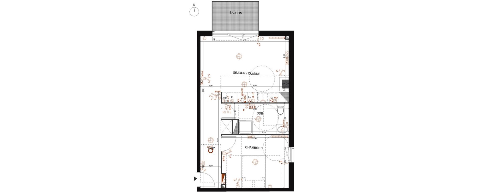 Appartement T2 de 43,70 m2 &agrave; Marly-La-Ville Centre