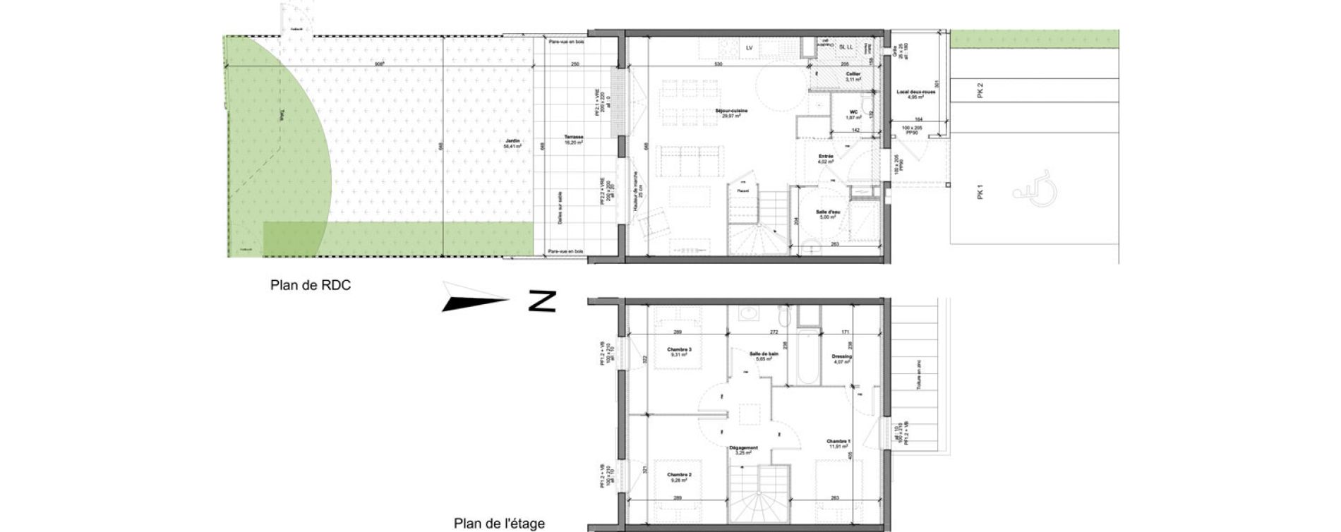 Maison T4 de 87,44 m2 &agrave; Marly-La-Ville Centre