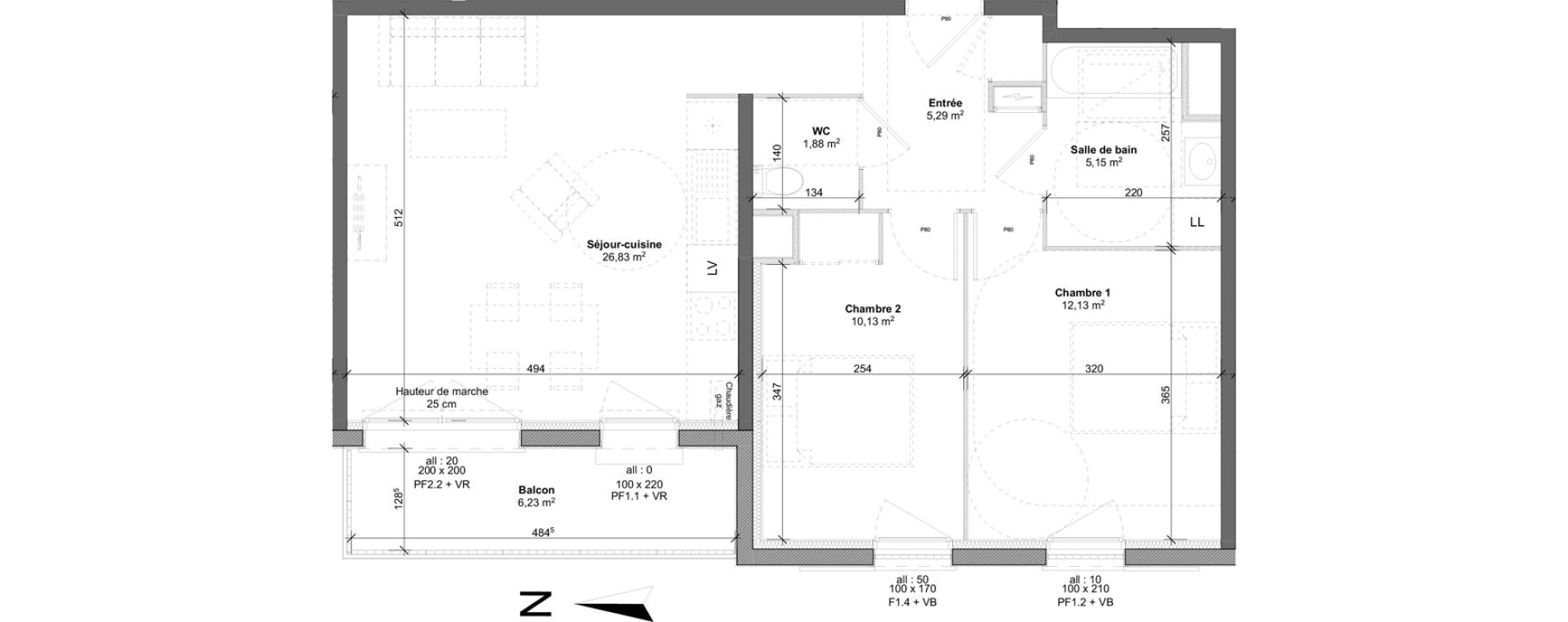 Appartement T3 de 61,41 m2 &agrave; Marly-La-Ville Centre