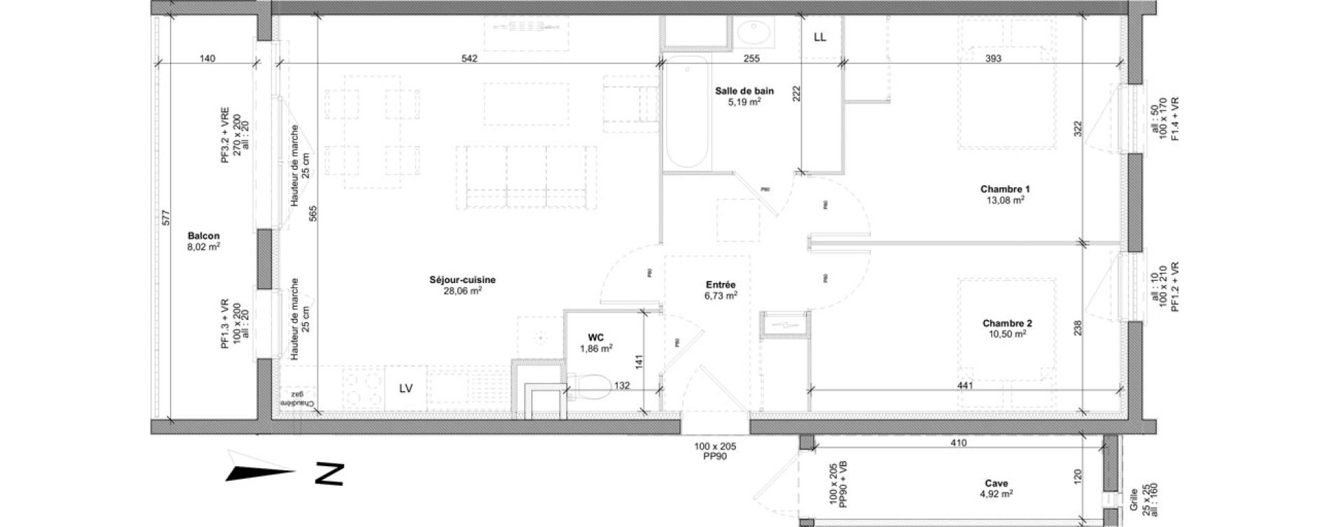 Appartement T3 de 65,42 m2 &agrave; Marly-La-Ville Centre
