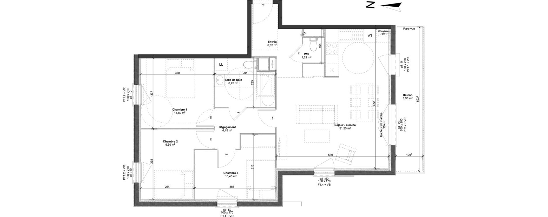 Appartement T4 de 81,03 m2 &agrave; Marly-La-Ville Centre