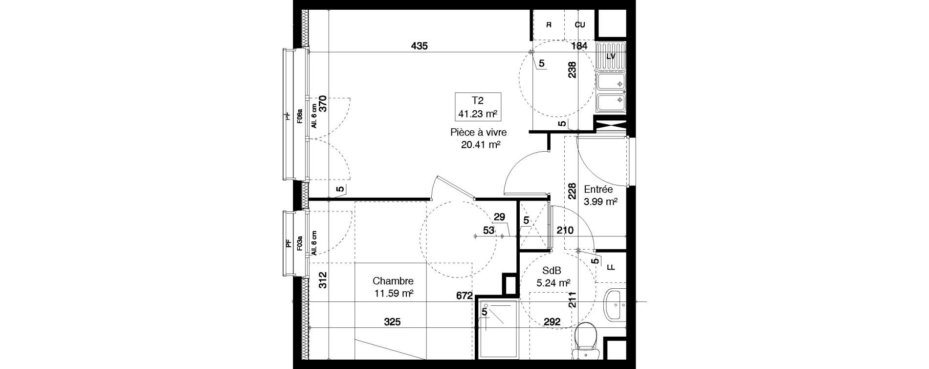 Appartement T2 de 41,23 m2 &agrave; M&eacute;ry-Sur-Oise Centre
