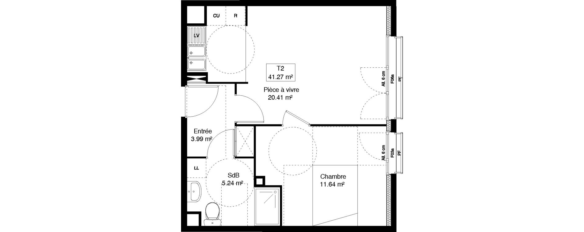 Appartement T2 de 41,27 m2 &agrave; M&eacute;ry-Sur-Oise Centre