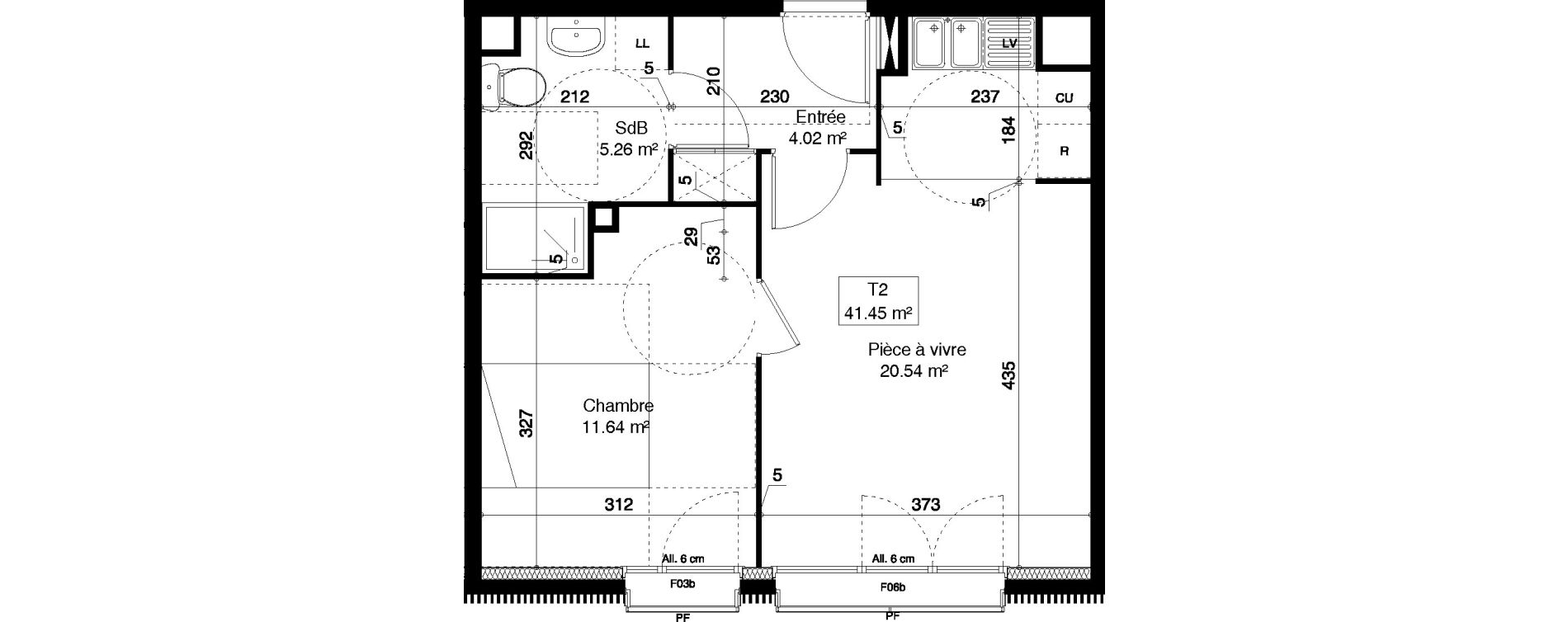 Appartement T2 de 41,45 m2 &agrave; M&eacute;ry-Sur-Oise Centre