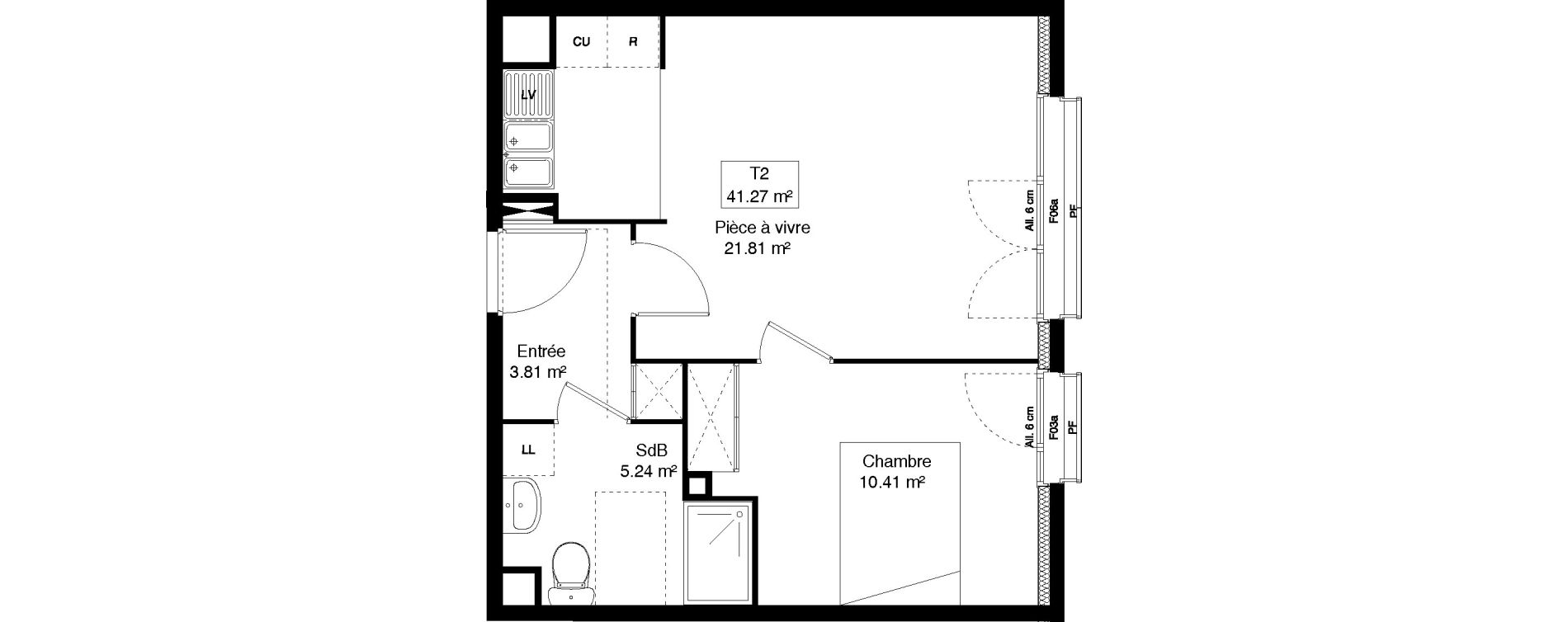 Appartement T2 de 41,27 m2 &agrave; M&eacute;ry-Sur-Oise Centre