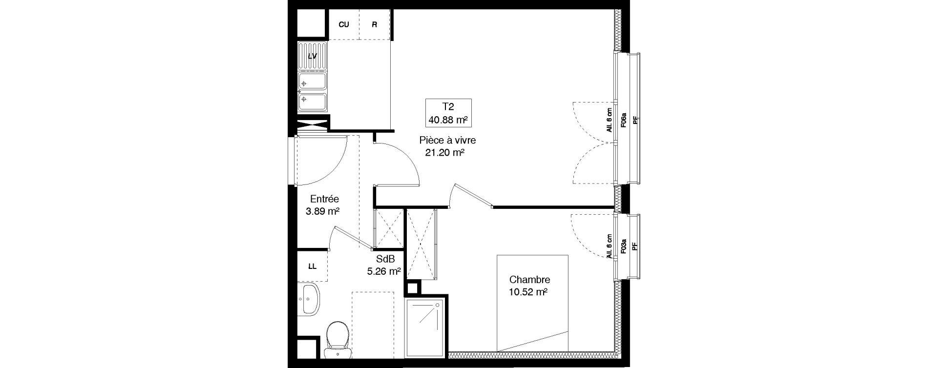 Appartement T2 de 40,88 m2 &agrave; M&eacute;ry-Sur-Oise Centre