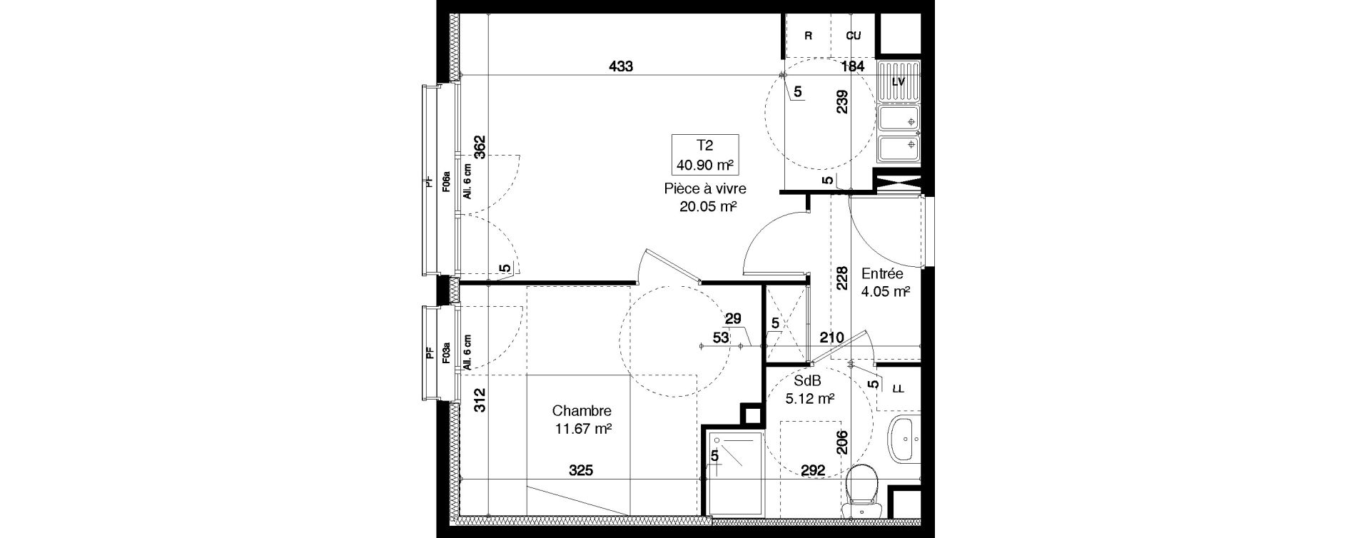Appartement T2 de 40,90 m2 &agrave; M&eacute;ry-Sur-Oise Centre