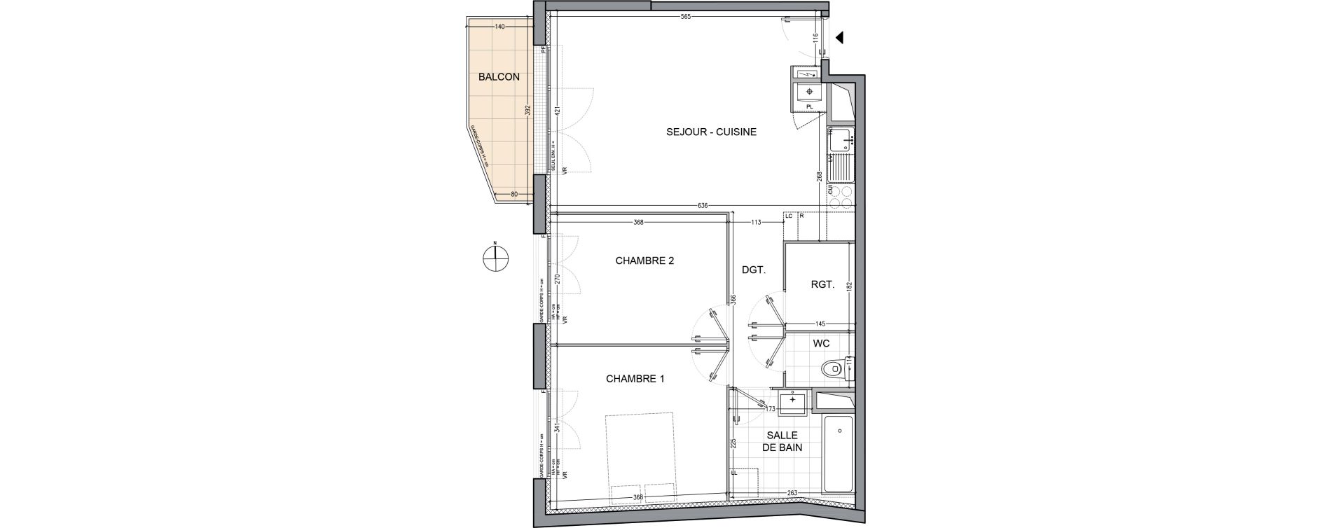 Appartement T3 de 61,94 m2 &agrave; Moisselles Centre