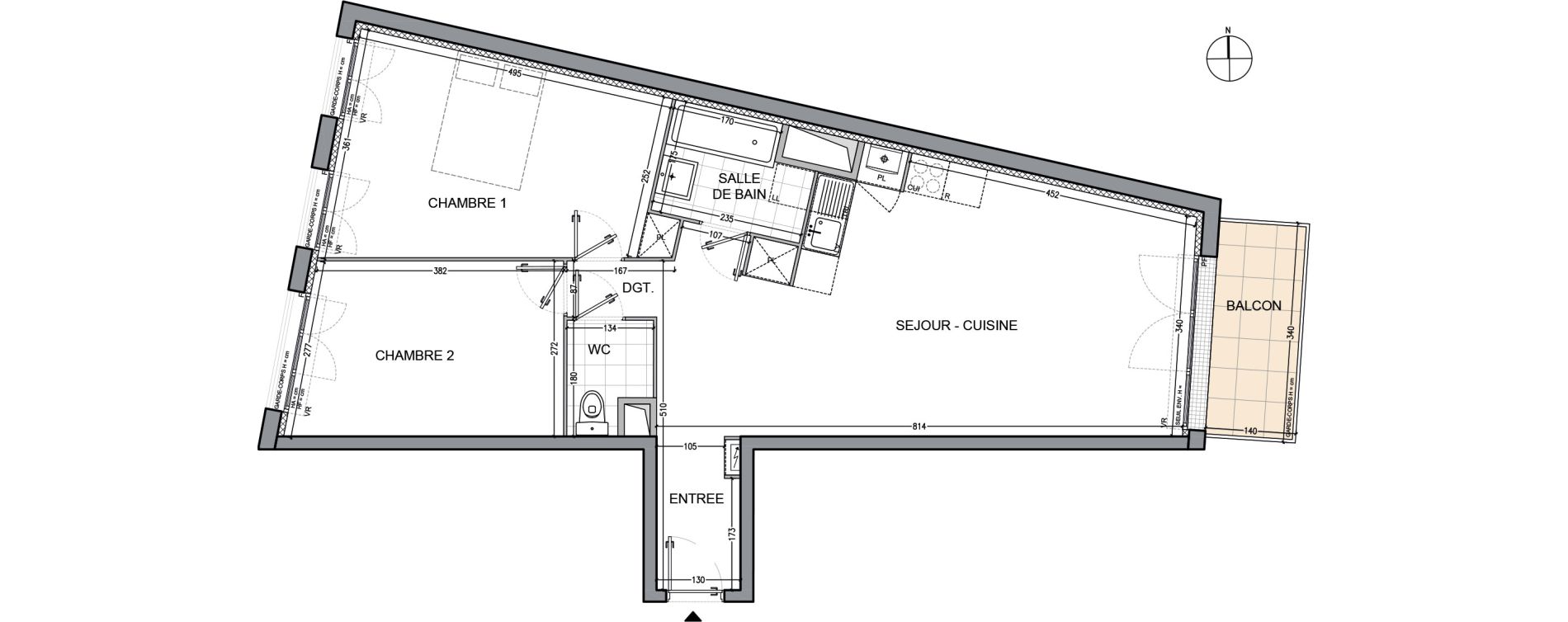 Appartement T3 de 67,22 m2 &agrave; Moisselles Centre