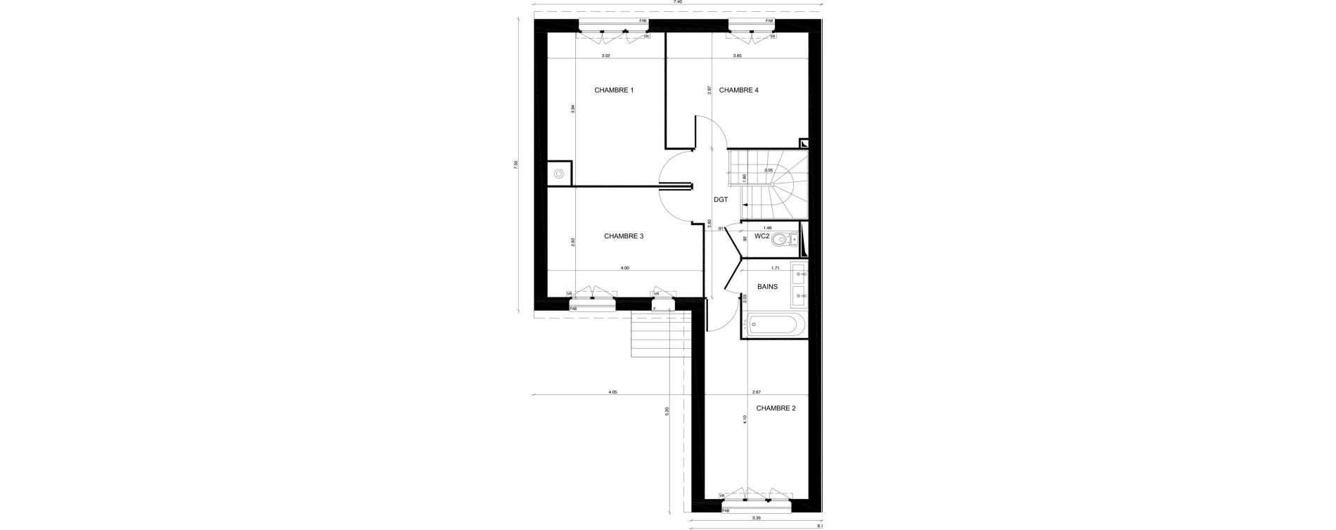 Maison T6 de 96,31 m2 &agrave; Moisselles Centre