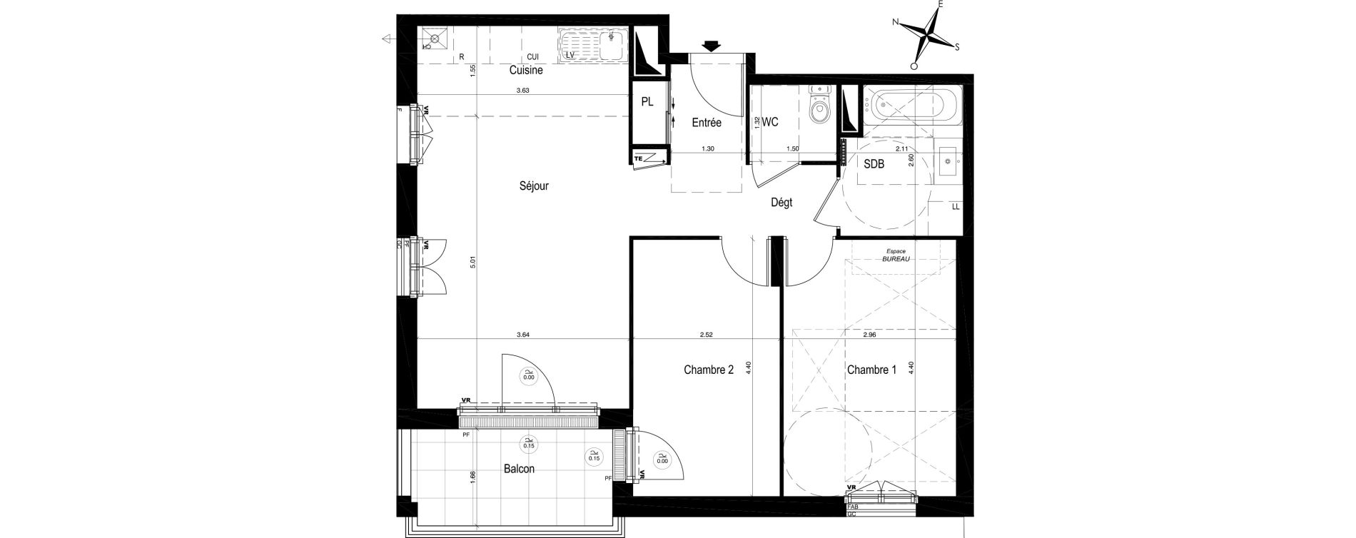 Appartement T3 de 62,25 m2 &agrave; Moisselles Centre