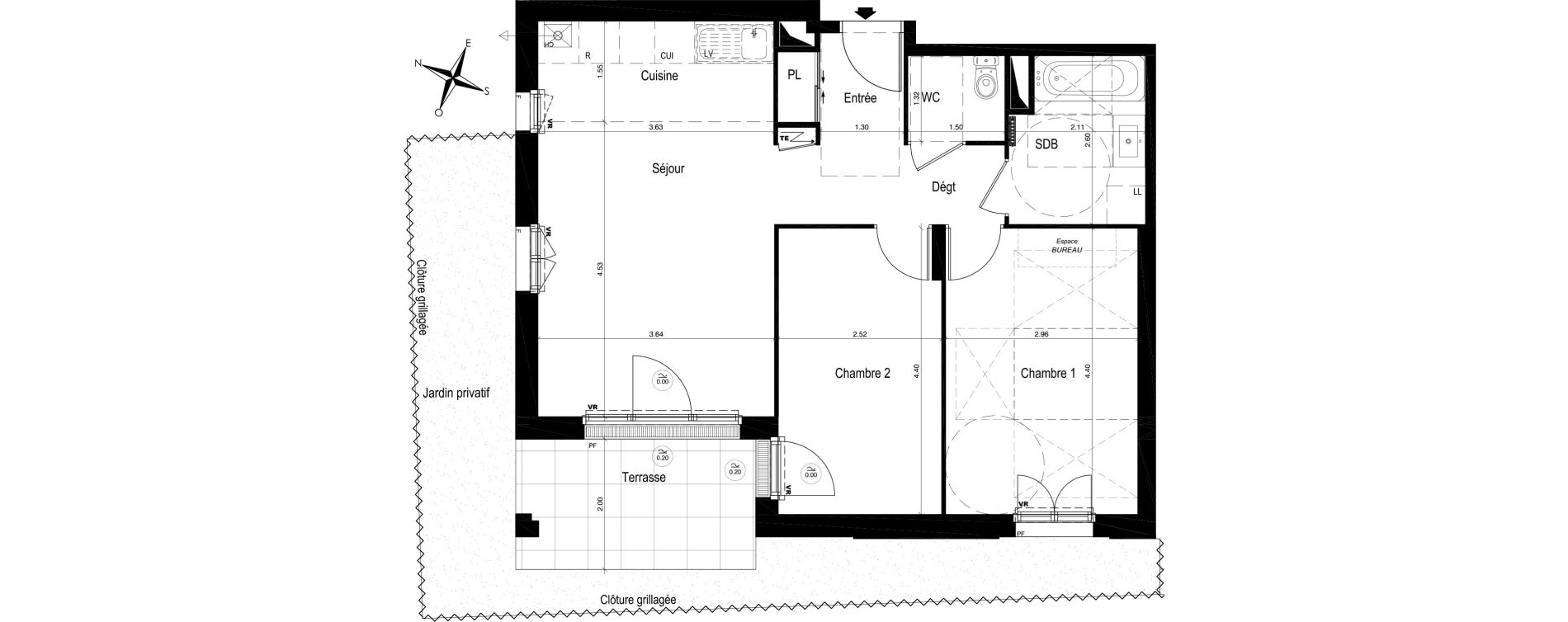 Appartement T3 de 60,53 m2 &agrave; Moisselles Centre