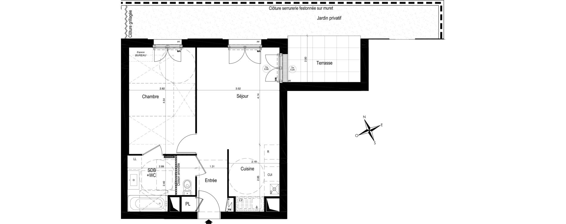 Appartement T2 de 43,14 m2 &agrave; Moisselles Centre