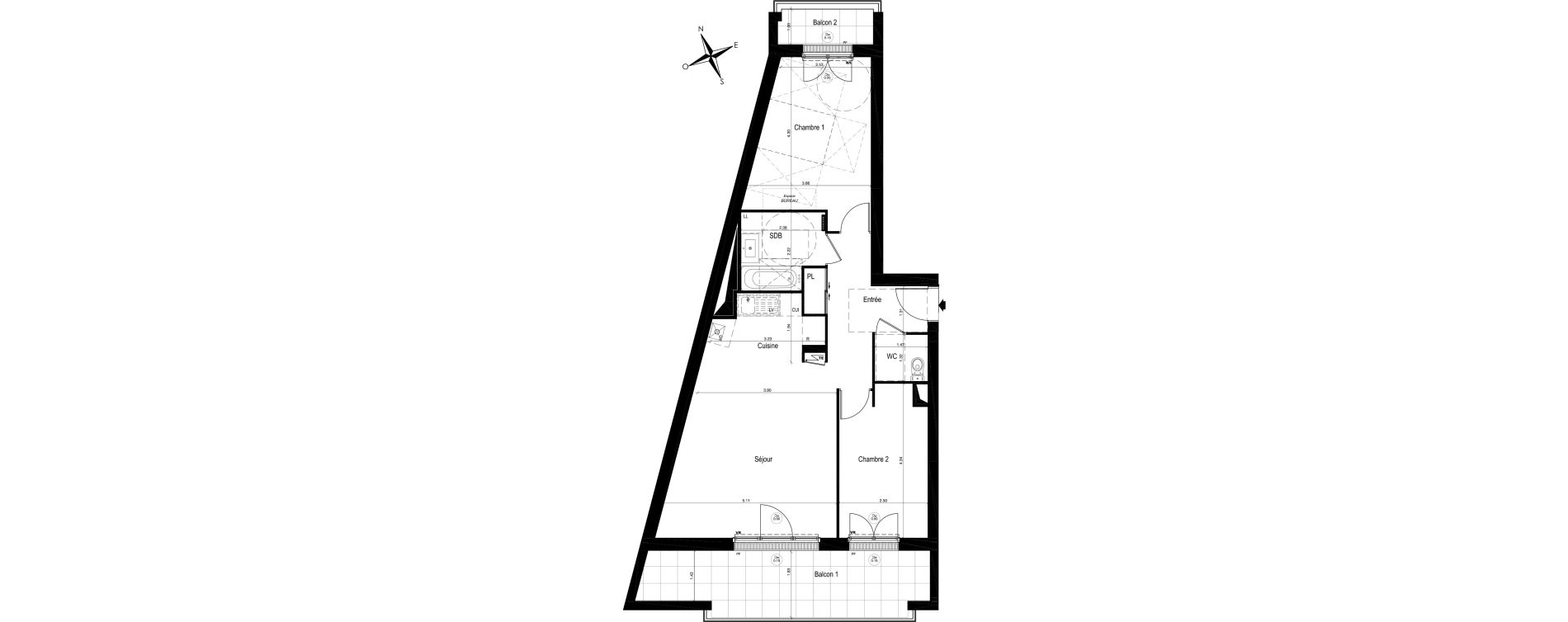 Appartement T3 de 66,53 m2 &agrave; Moisselles Centre