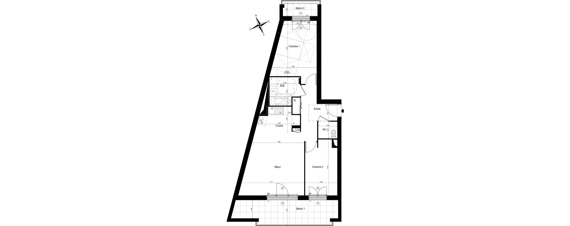 Appartement T3 de 66,53 m2 &agrave; Moisselles Centre