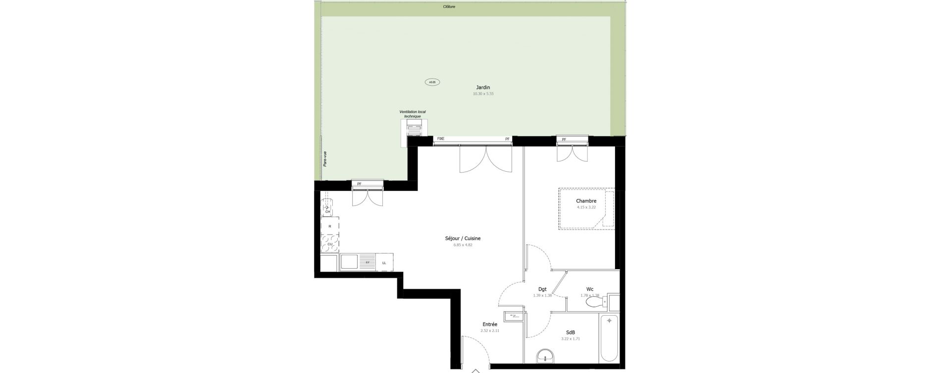 Appartement T2 de 53,47 m2 &agrave; Montigny-L&egrave;s-Cormeilles Frances - copistes