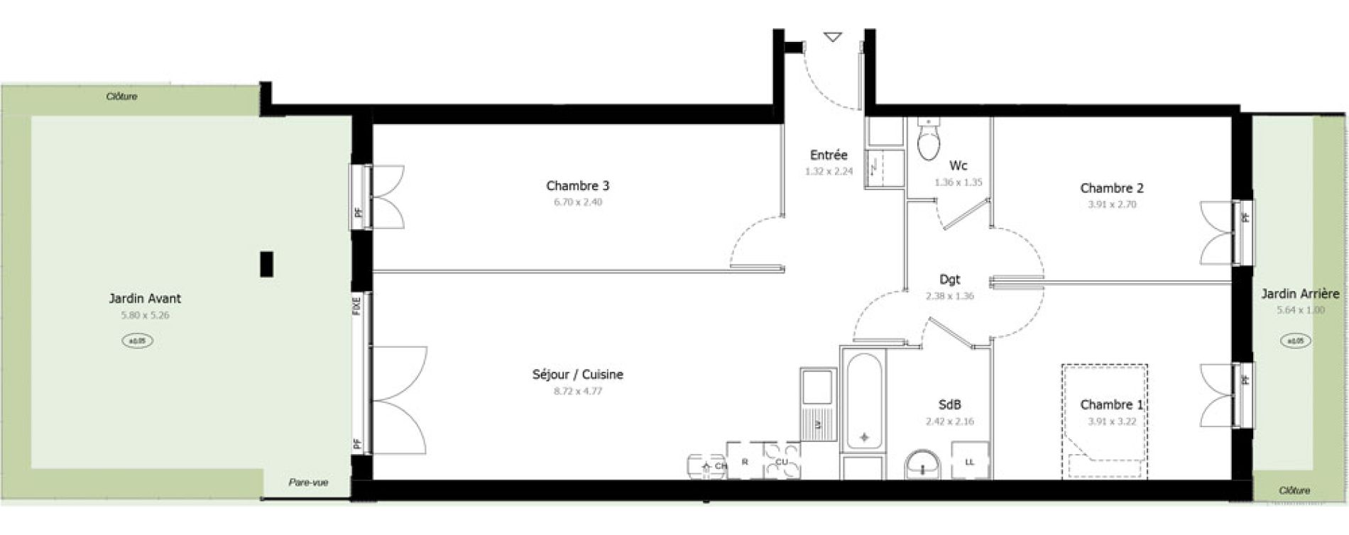 Appartement T4 de 82,10 m2 &agrave; Montigny-L&egrave;s-Cormeilles Frances - copistes