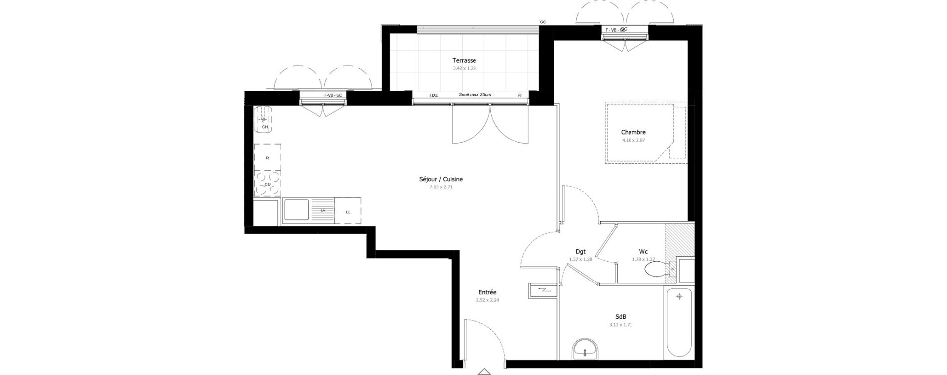 Appartement T2 de 48,26 m2 &agrave; Montigny-L&egrave;s-Cormeilles Frances - copistes