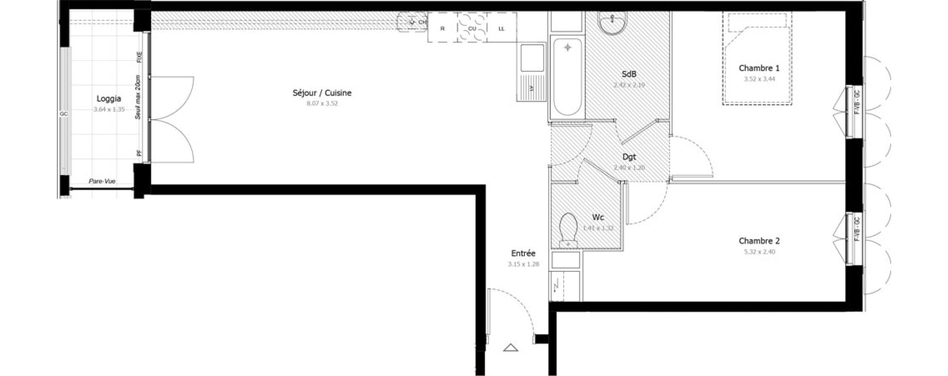 Appartement T3 de 65,74 m2 &agrave; Montigny-L&egrave;s-Cormeilles Frances - copistes
