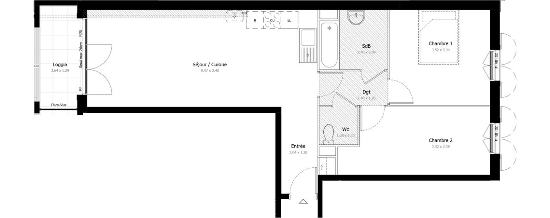 Appartement T3 de 64,15 m2 &agrave; Montigny-L&egrave;s-Cormeilles Frances - copistes