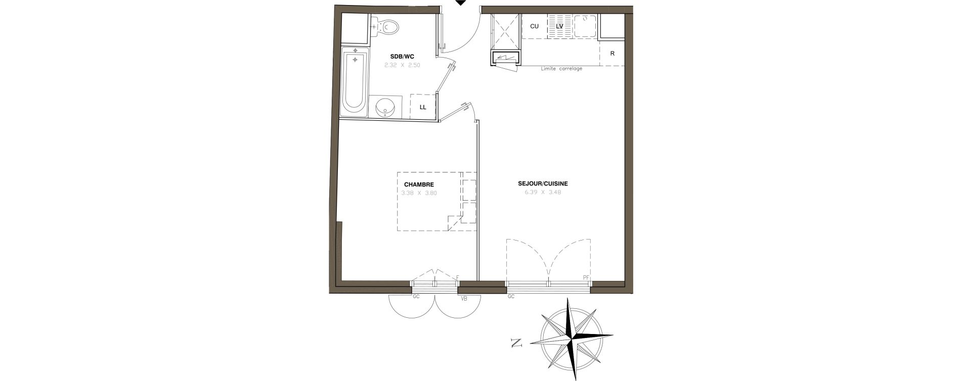Appartement T2 de 41,83 m2 &agrave; Montigny-L&egrave;s-Cormeilles Centre