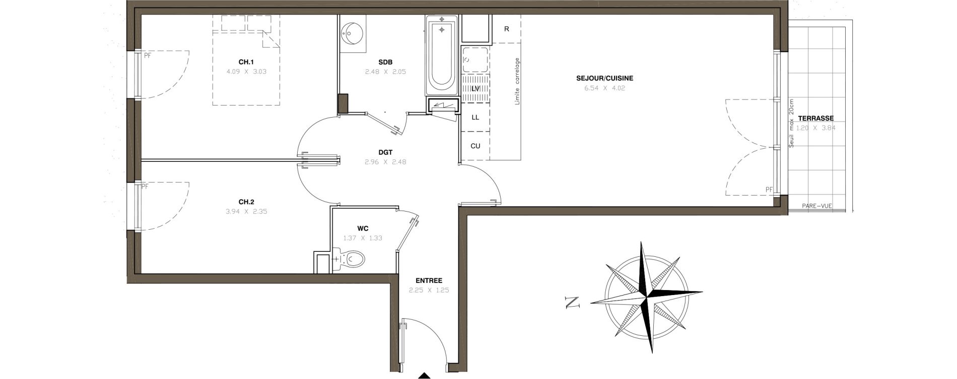 Appartement T3 de 62,89 m2 &agrave; Montigny-L&egrave;s-Cormeilles Centre