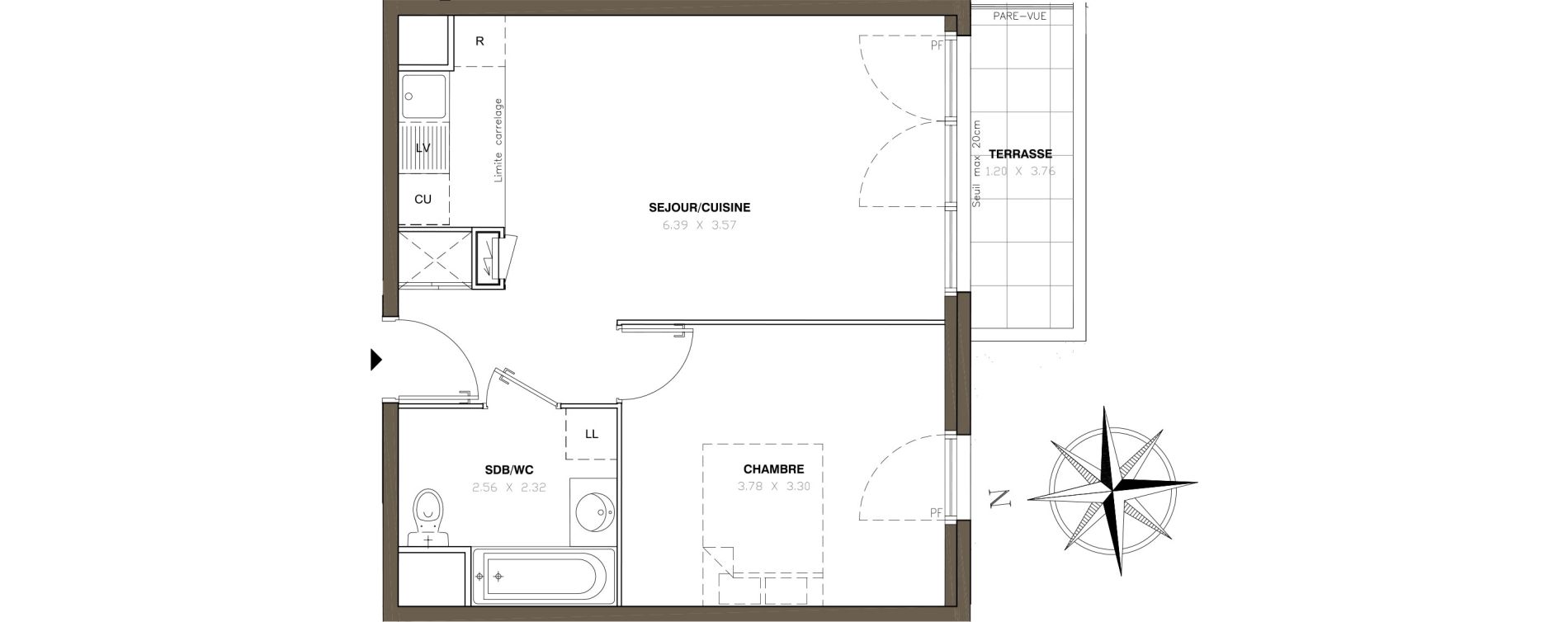 Appartement T2 de 42,40 m2 &agrave; Montigny-L&egrave;s-Cormeilles Centre