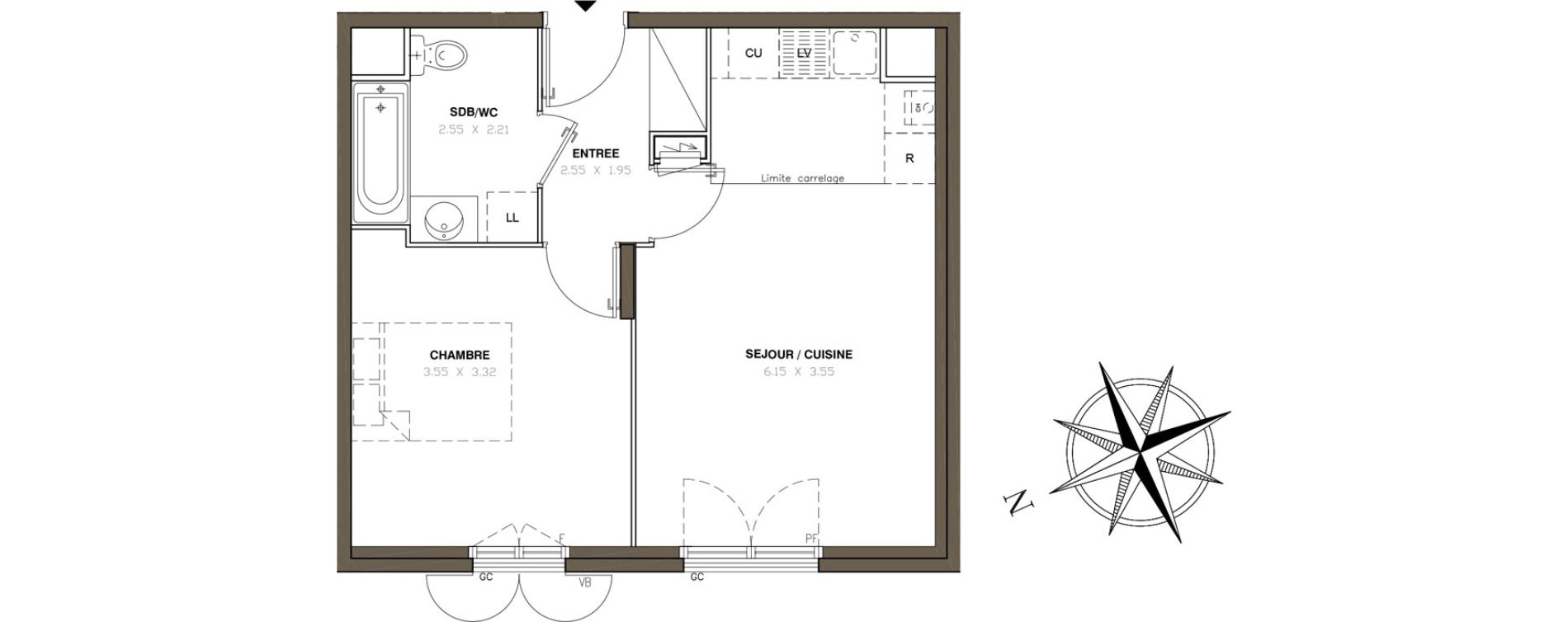 Appartement T2 de 40,70 m2 &agrave; Montigny-L&egrave;s-Cormeilles Centre