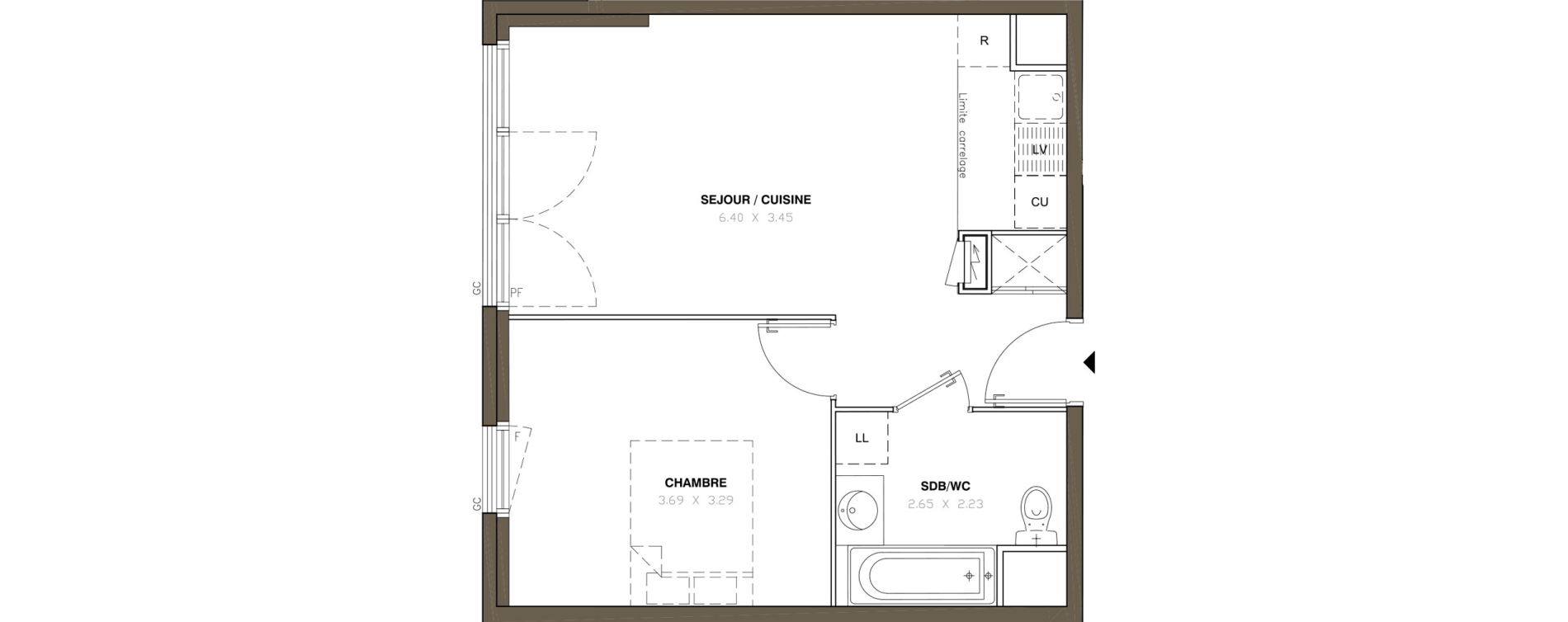 Appartement T2 de 41,40 m2 &agrave; Montigny-L&egrave;s-Cormeilles Centre
