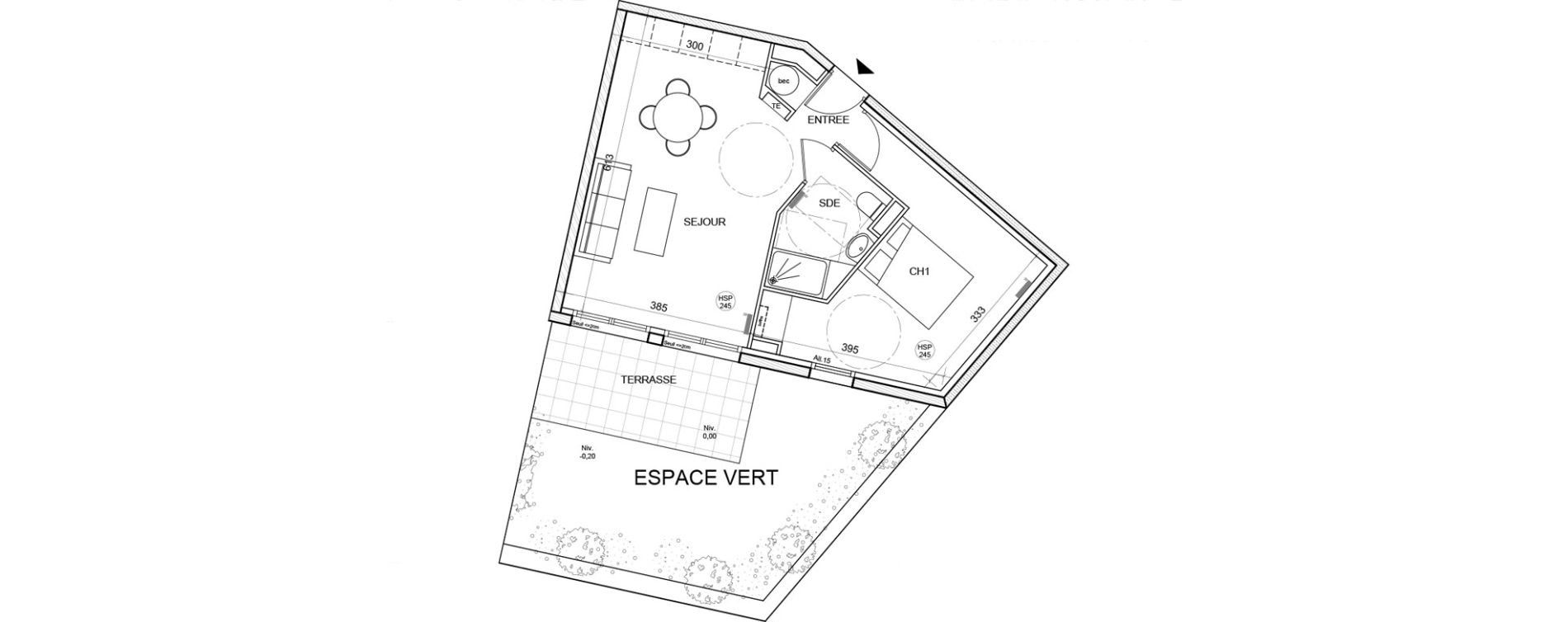Appartement T2 de 44,37 m2 &agrave; Montigny-L&egrave;s-Cormeilles Village