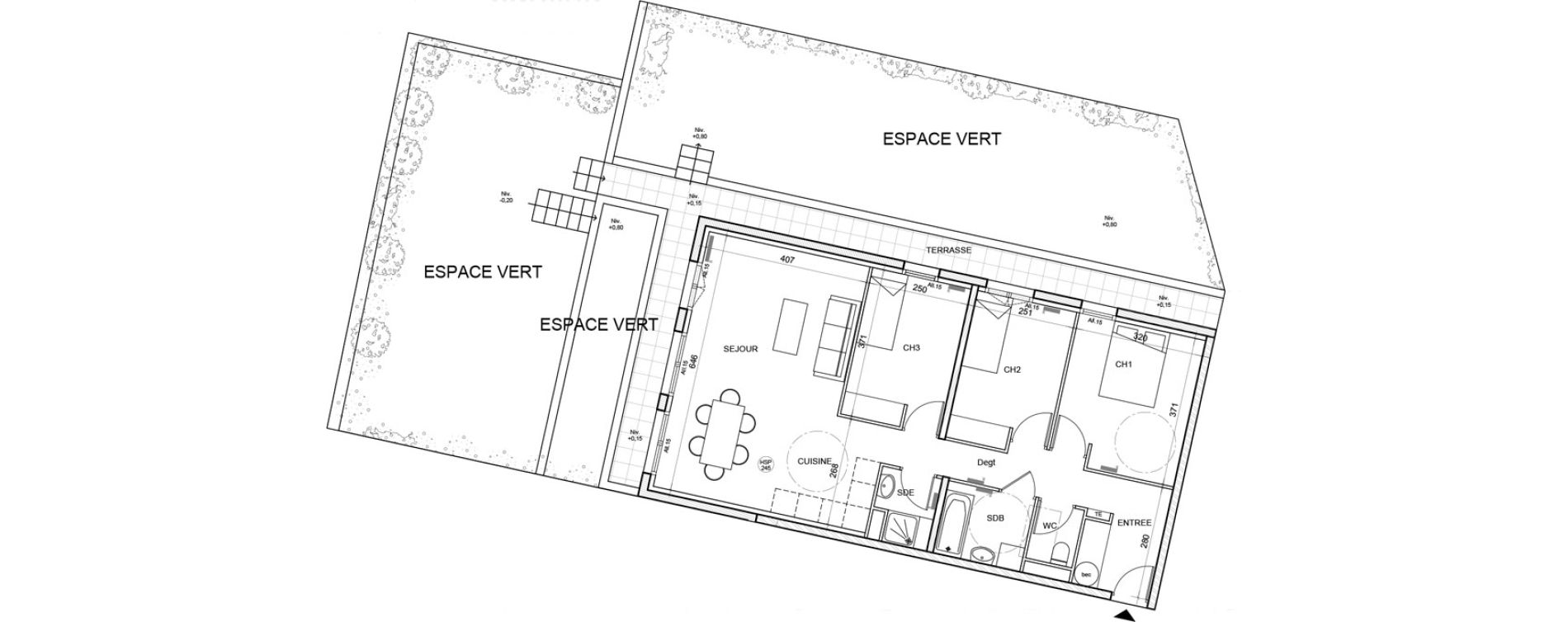 Appartement T4 de 78,40 m2 &agrave; Montigny-L&egrave;s-Cormeilles Village