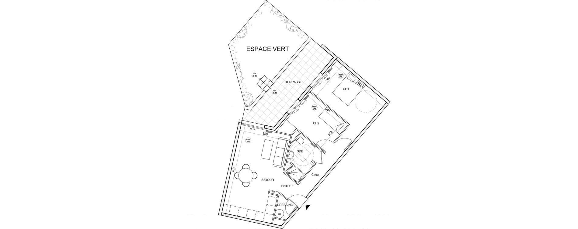 Appartement T3 de 57,37 m2 &agrave; Montigny-L&egrave;s-Cormeilles Village