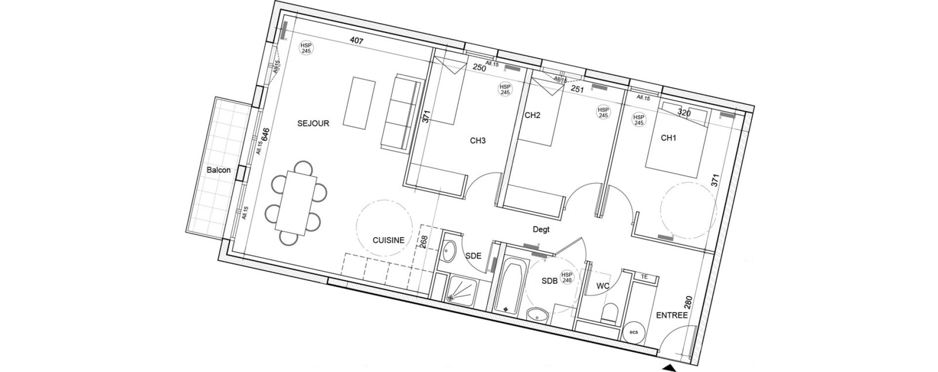 Appartement T4 de 78,47 m2 &agrave; Montigny-L&egrave;s-Cormeilles Village