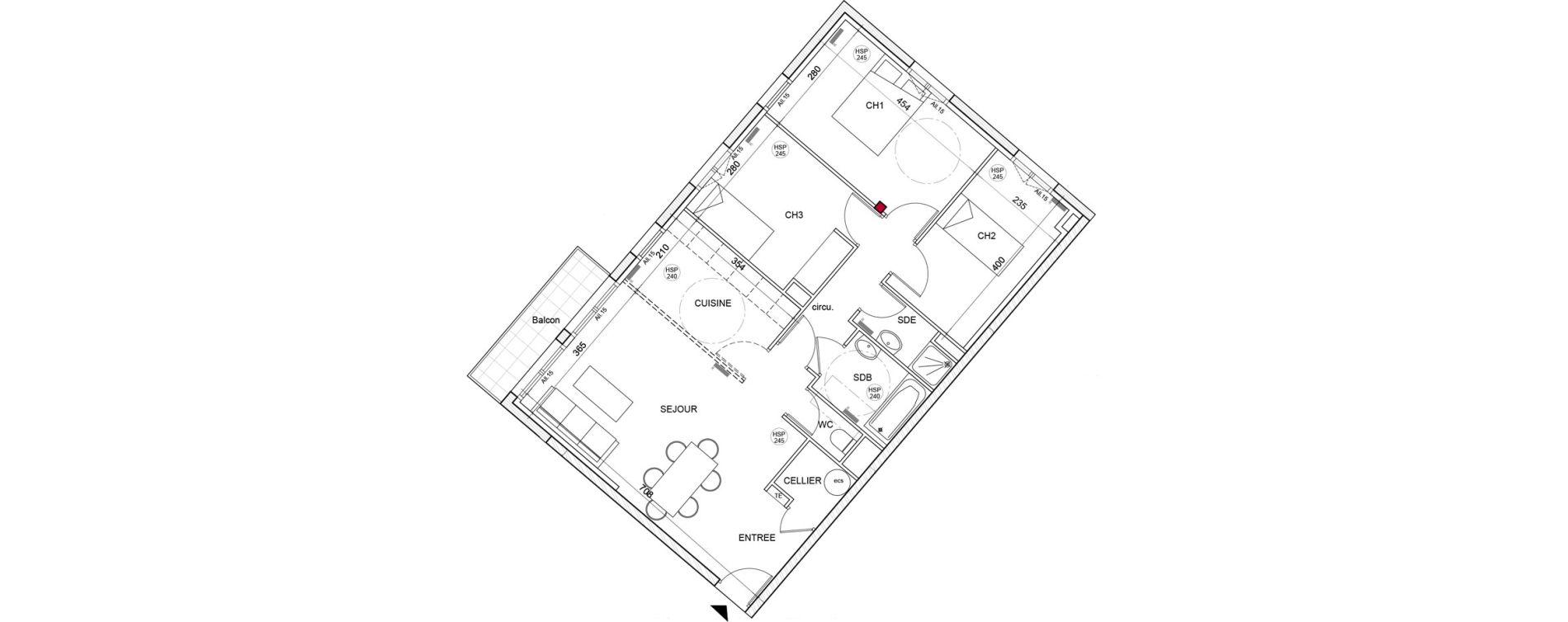 Appartement T4 de 78,32 m2 &agrave; Montigny-L&egrave;s-Cormeilles Village