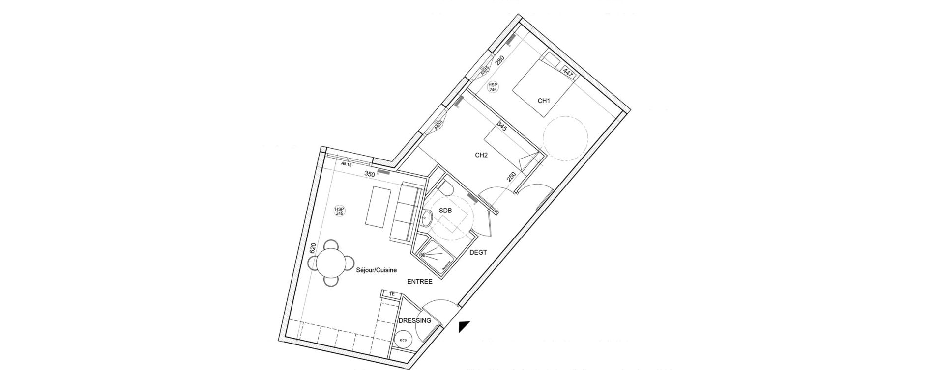 Appartement T3 de 57,39 m2 &agrave; Montigny-L&egrave;s-Cormeilles Village