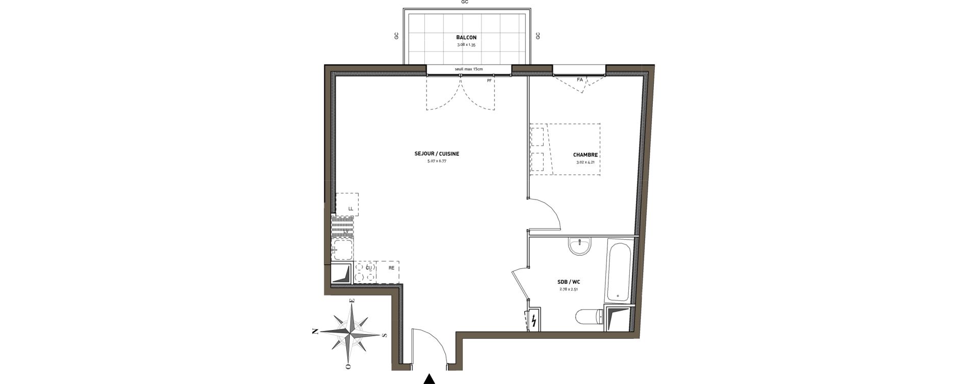 Appartement T2 de 51,48 m2 &agrave; Montigny-L&egrave;s-Cormeilles Frances - copistes