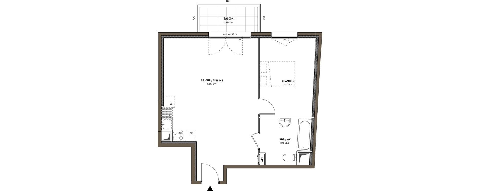 Appartement T2 de 51,48 m2 &agrave; Montigny-L&egrave;s-Cormeilles Frances - copistes