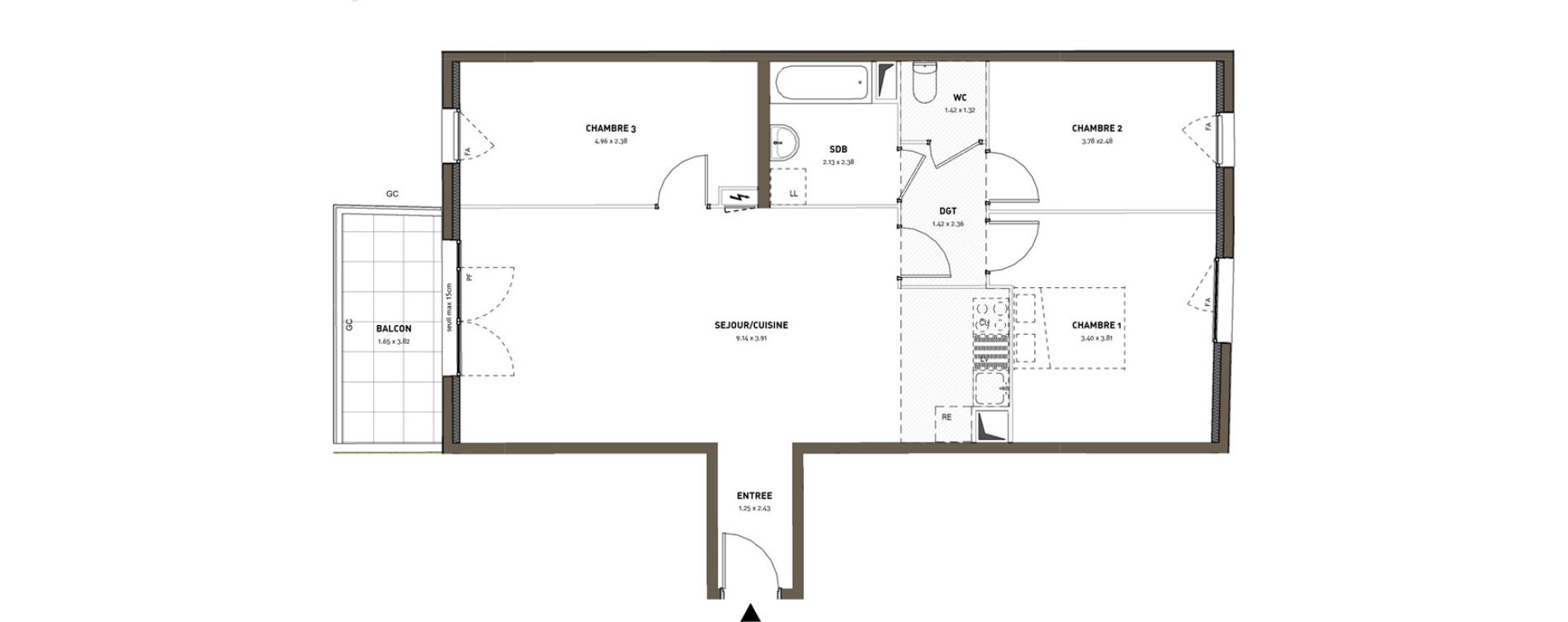 Appartement T4 de 80,12 m2 &agrave; Montigny-L&egrave;s-Cormeilles Frances - copistes