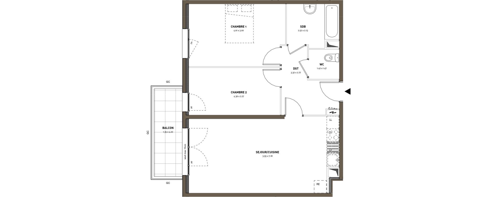 Appartement T3 de 62,03 m2 &agrave; Montigny-L&egrave;s-Cormeilles Frances - copistes