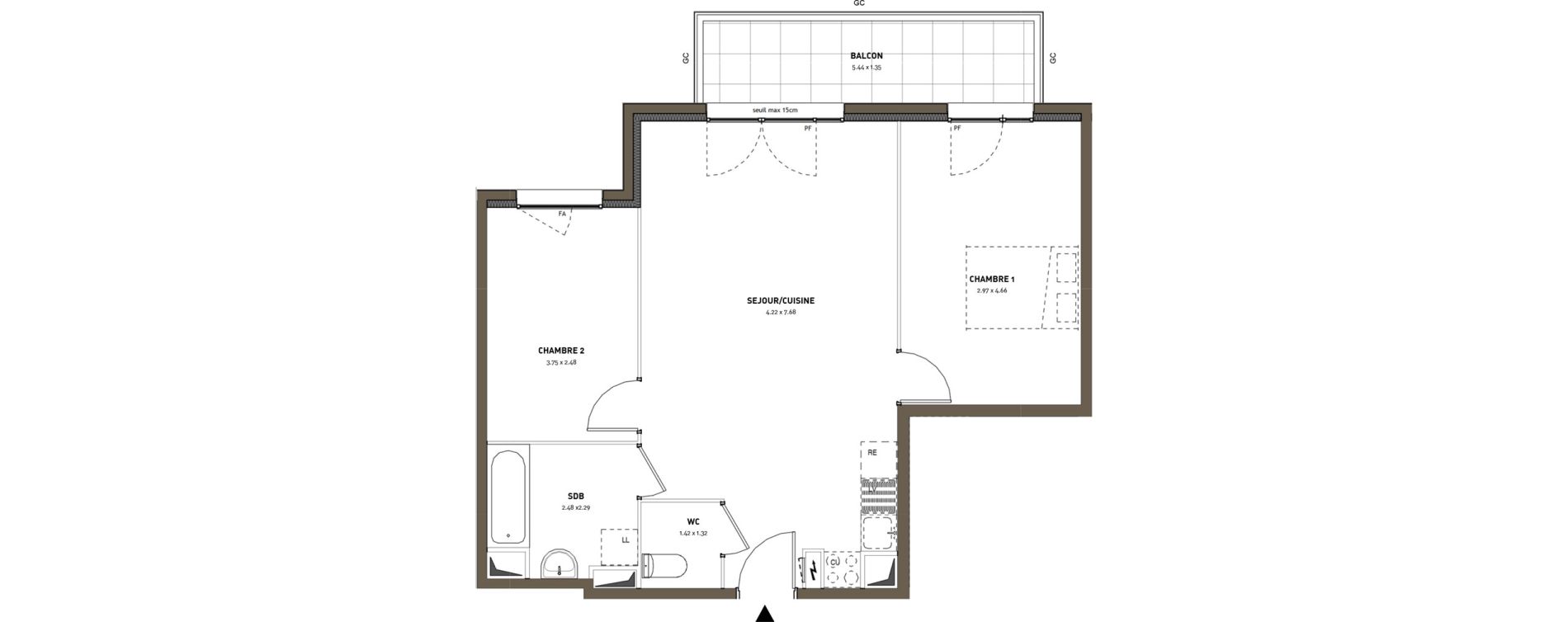 Appartement T3 de 59,99 m2 &agrave; Montigny-L&egrave;s-Cormeilles Frances - copistes