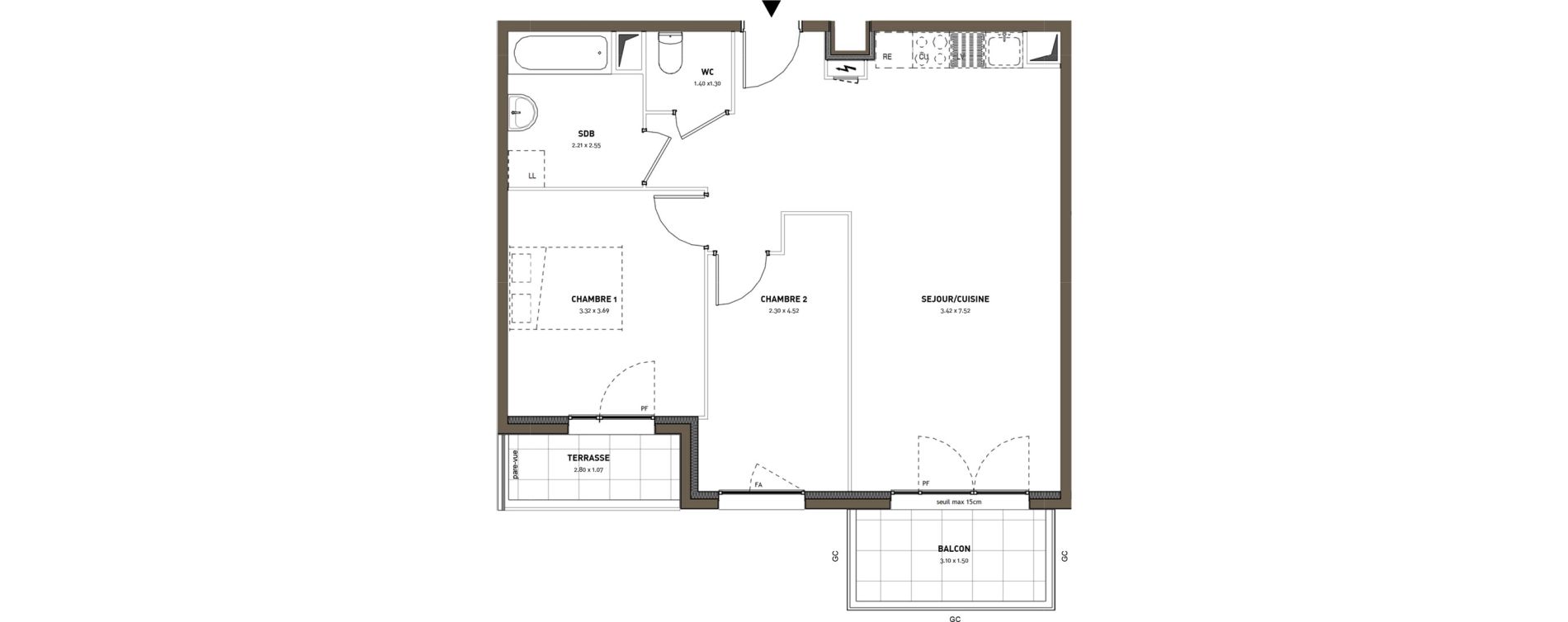 Appartement T3 de 61,83 m2 &agrave; Montigny-L&egrave;s-Cormeilles Frances - copistes