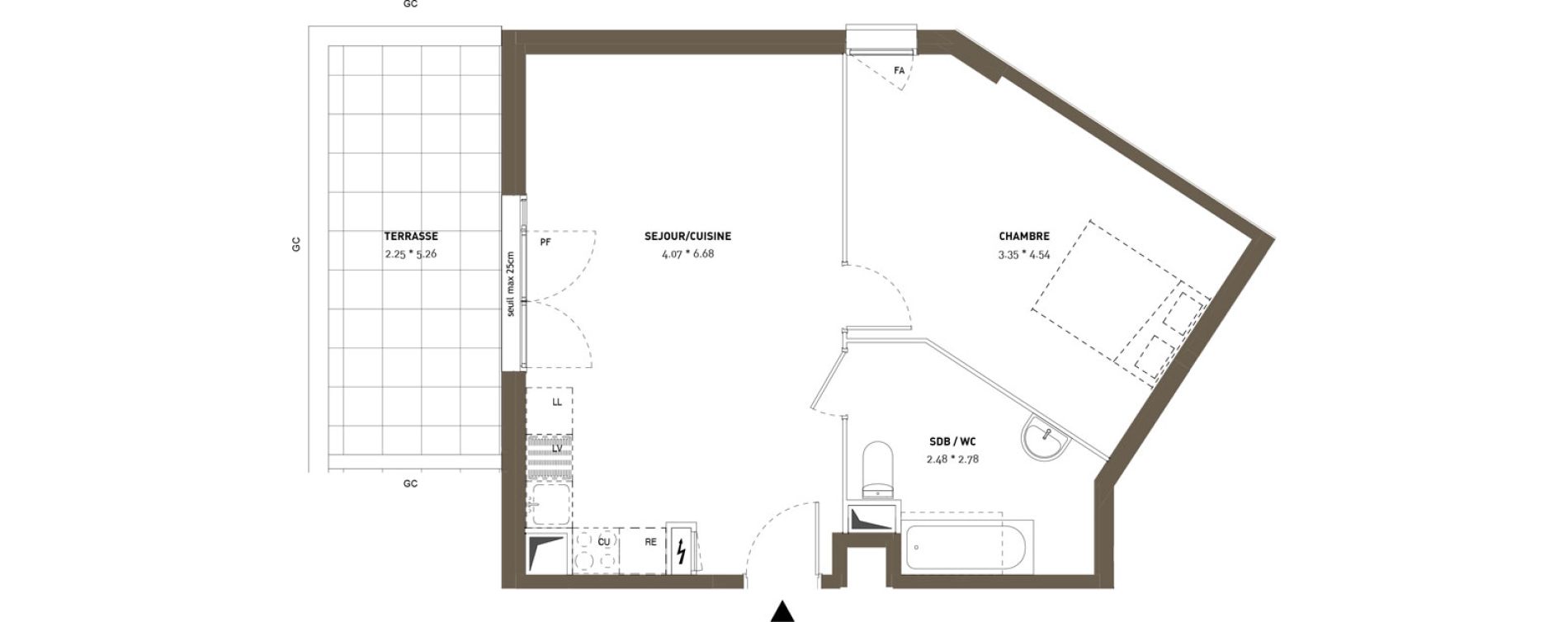 Appartement T2 de 50,38 m2 &agrave; Montigny-L&egrave;s-Cormeilles Frances - copistes