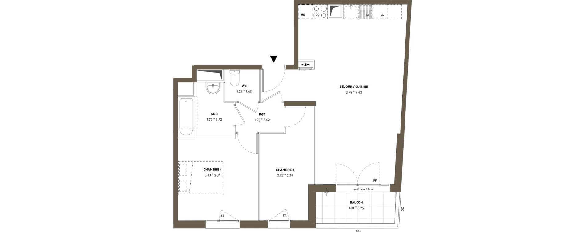 Appartement T3 de 60,10 m2 &agrave; Montigny-L&egrave;s-Cormeilles Frances - copistes
