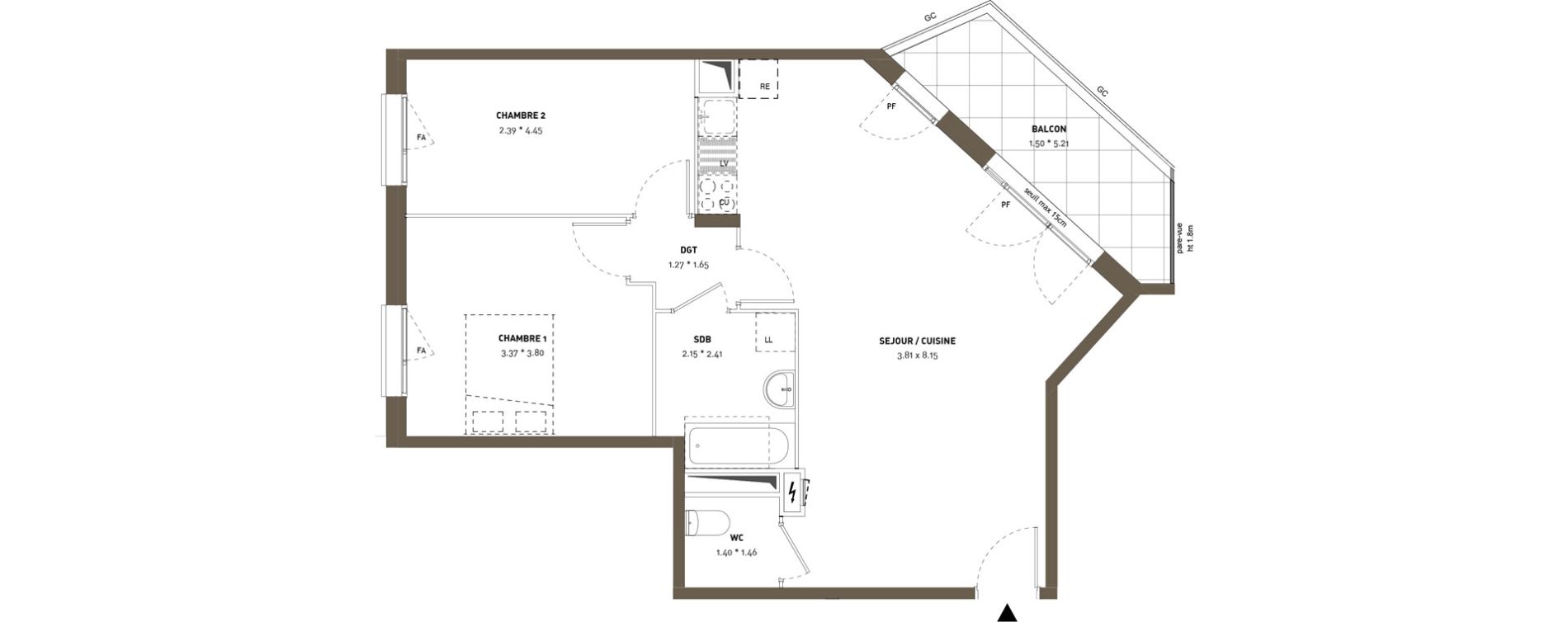 Appartement T3 de 65,83 m2 &agrave; Montigny-L&egrave;s-Cormeilles Frances - copistes