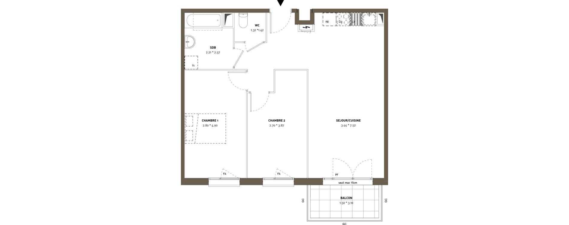 Appartement T3 de 65,61 m2 &agrave; Montigny-L&egrave;s-Cormeilles Frances - copistes