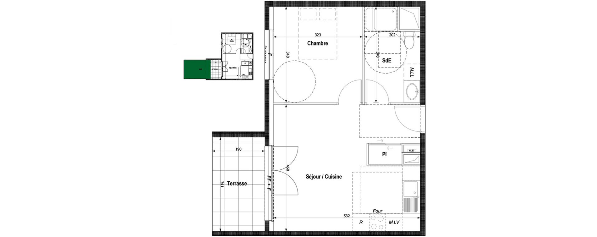 Appartement T2 de 41,22 m2 &agrave; Montlignon Centre